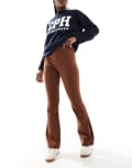 [Don't Think Twice] DTT Bianca high waist flared jeans in chocolate brown 14 BROWN