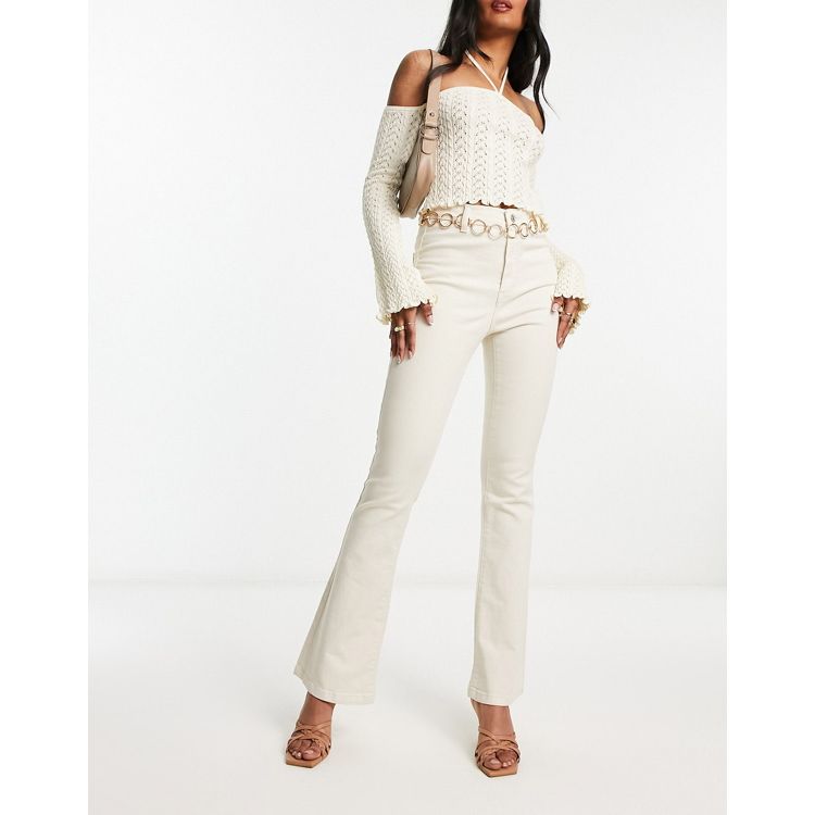 DTT Bianca High Waisted Wide Leg Disco Jeans in Camel, £7 at ASOS