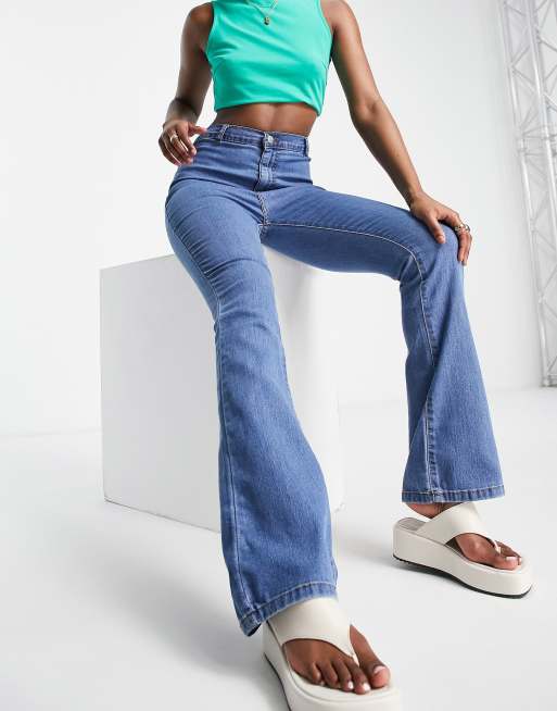 DTT Bianca High Waisted Wide Leg Disco Jeans in Camel, £7 at ASOS