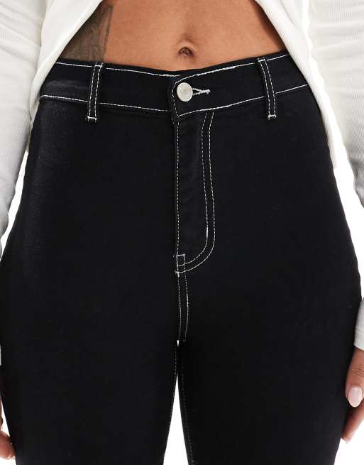 DTT - Bianca - Sorte jeans med høj talje, svaj og hjerteformet lommedetalje, 5 af 5