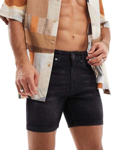 DTT – Bleksvarta jeansshorts med stretch och smal passform - view 1