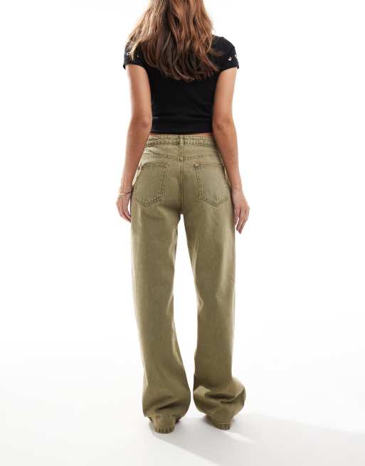 DTT Brooke baggy skater jeans in dirty olive wash, 2 of 5