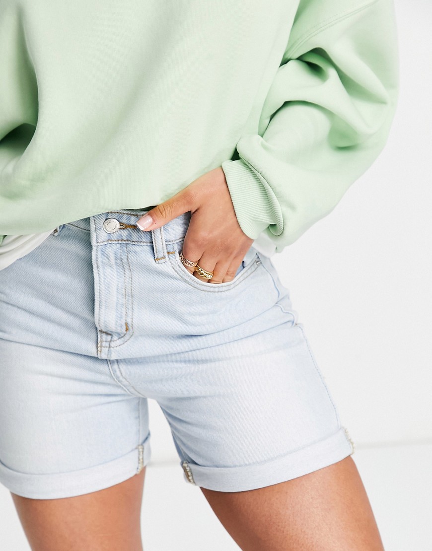 Don't Think Twice Dtt Caidi High Wasited Denim Shorts In Light Blue-blues
