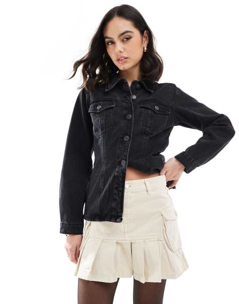 DTT - Camicia aderente in denim nero slavato - view 1