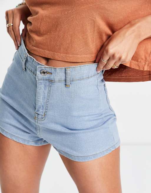bright blue high waisted shorts