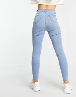 light wash stretch skinny jeans