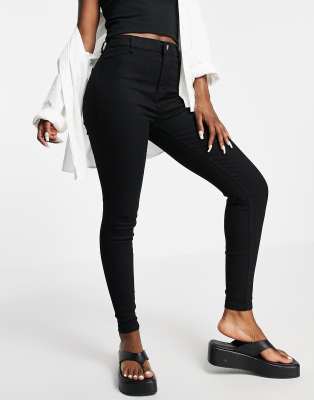 black stretch jeans high waist