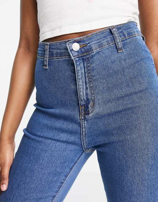 DTT - Chloe - Højtaljede skinny-jeans i mellemblå vask med discodesign og stretch , 2 af 4
