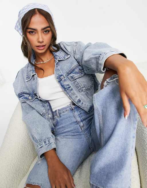 DTT cropped oversized denim jacket | ASOS