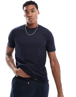 DTT cuffed sleeve t-shirt in navy