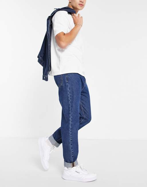 DTT - Dad-jeans i blå stenvask 