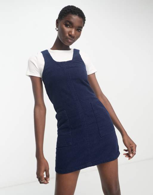 Denim zip up deals pinafore dress