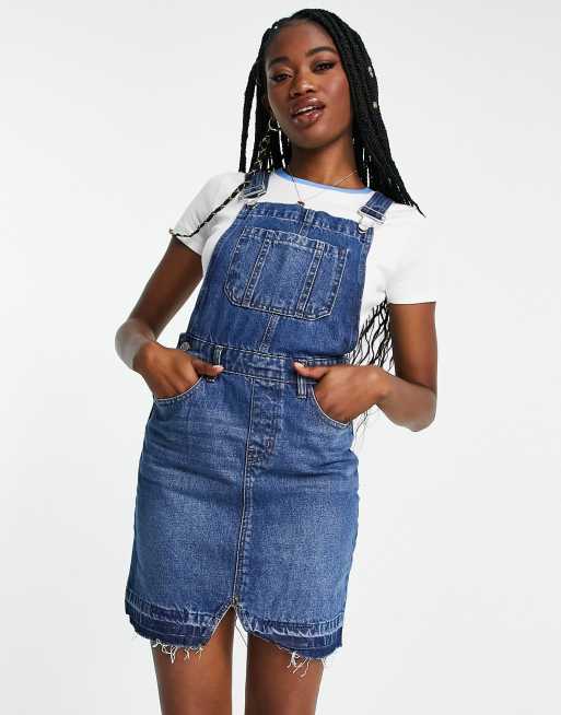 Denim pinafore outlet dress asos