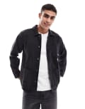 [Don't Think Twice] DTT denim worker overshirt in washed black XS BLACK