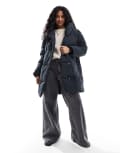 [Don't Think Twice] DTT double breasted puffer jacket in black 10 BLACK