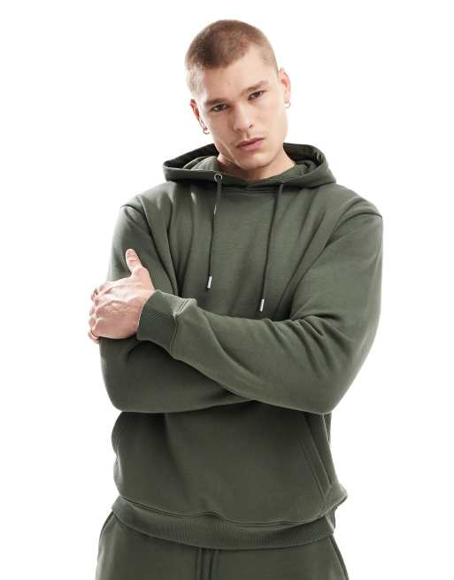 DTT – Dres z zakładaną przez głowę bluzą z kapturem i joggersami w kolorze khaki