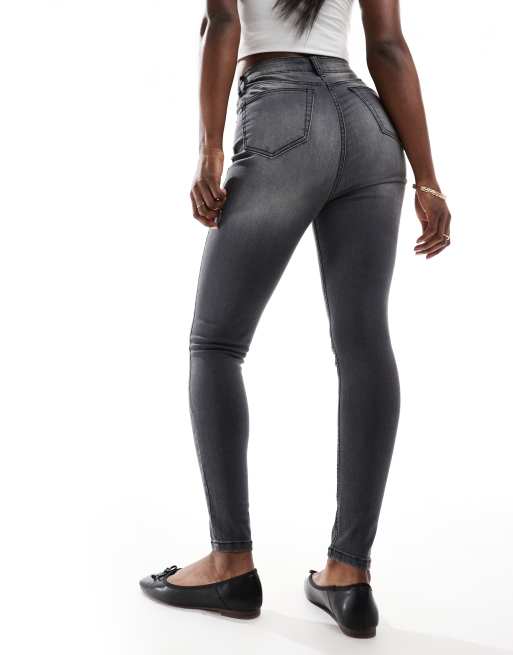 DTT – Ellie – Bleksvarta skinny jeans med hög midja, 2 av 5