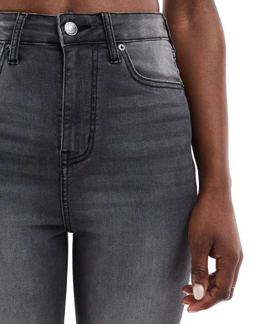 DTT – Ellie – Eng geschnittene Jeans mit hohem Bund in verwaschenem Schwarz, 5 von 5