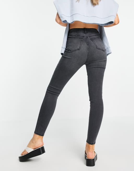 Don't Think Twice DTT Ellie high waisted skinny jeans in washed