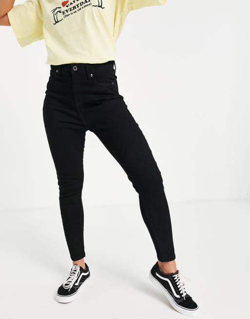 DTT Tall Ellie high waisted skinny jeans in black