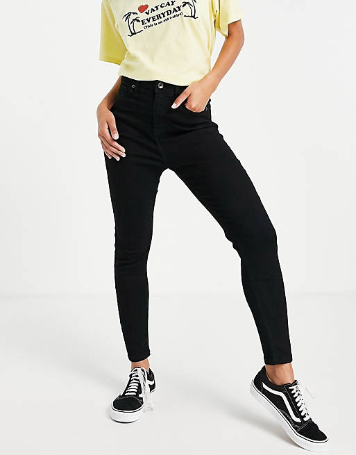 DTT - Ellie - Skinny jeans met hoge taille in zwart 