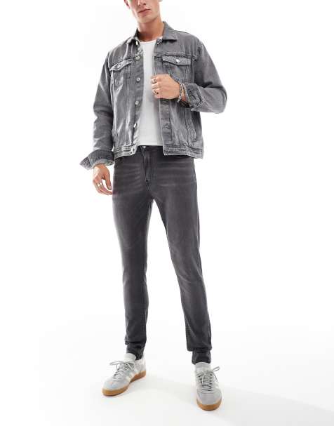 DTT – Eng geschnittene Stretch-Jeans in Grau - view 1
