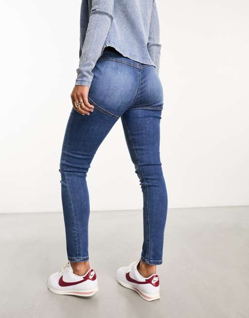DTT Erin hourglass sculpt skinny jeans in mid wash blue , 3 of 5