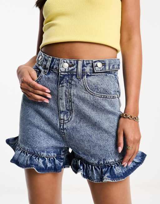 High waisted hot sale frill shorts