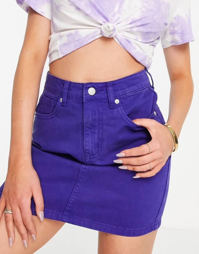 Don't Think Twice - DTT Gabby high waist denim skirt in bright blue