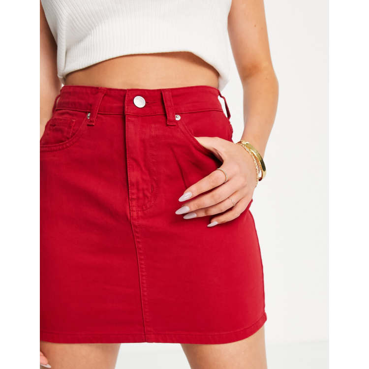 Pacsun red 2025 denim skirt