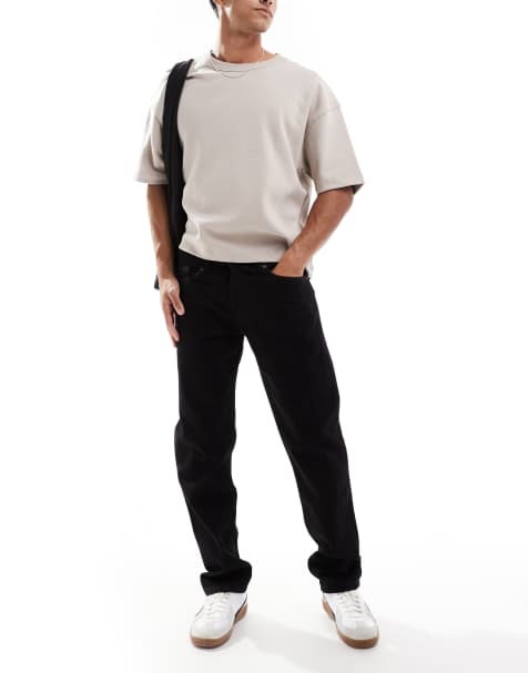 DTT – Gerade geschnittene Jeans ohne Stretch in Schwarz - view 1