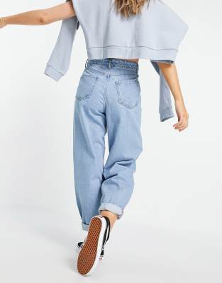 DTT Grace balloon leg jeans in light blue | ASOS
