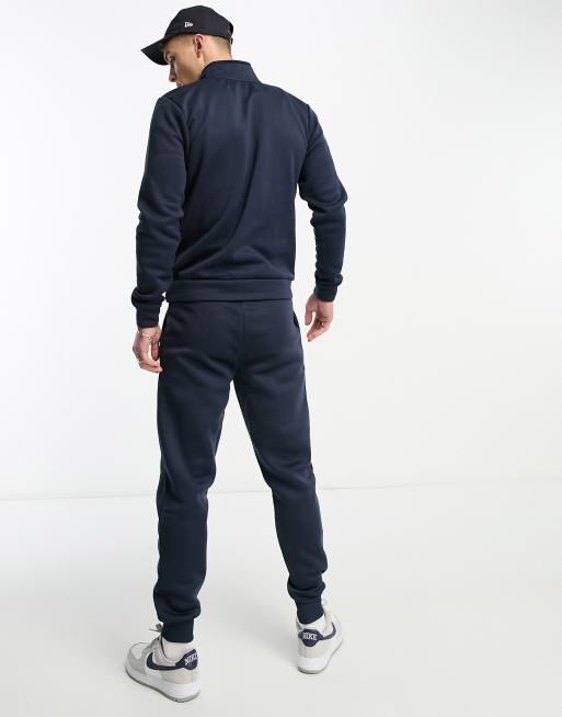 Men's Casual Fleece Track Suit Set 2 Piece Warm Half-Zip Polo