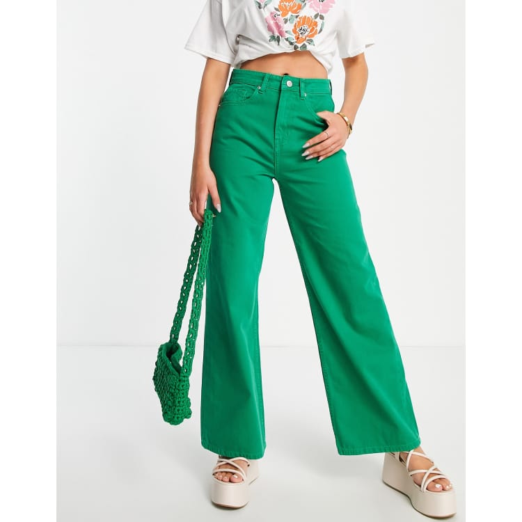 High waisted 2024 jeans green