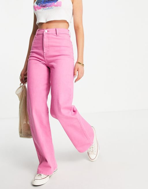 Madrid Wide leg jeans by High-Buy- Hot pink