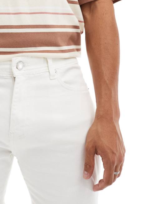 DTT - Hvide denimshorts med stretch i slim fit, 3 af 5