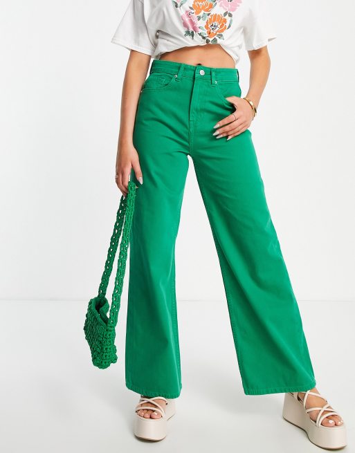 DTT - Jean ample taille haute - Vert 