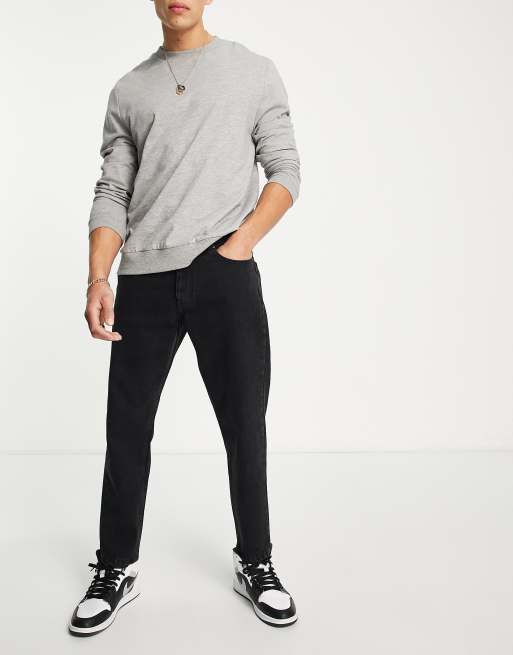 DTT - Jeans affusolati taglio corto rigidi nero slavato 