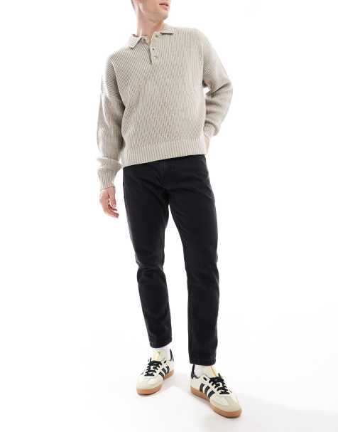 DTT - Jeans affusolati taglio corto rigidi nero slavato - view 1