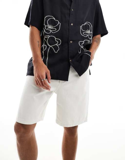 DTT – Jeans-Shorts in Weiß mit Oversize-Schnitt
