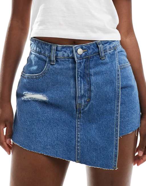 DTT – Jeans-Skort in Mittelblau