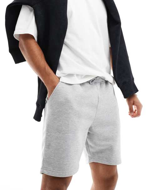 DTT - Jersey short in gemêleerd lichtgrijs - view 1