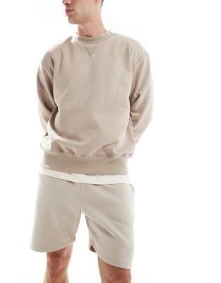 DTT jersey shorts in stone-Neutral