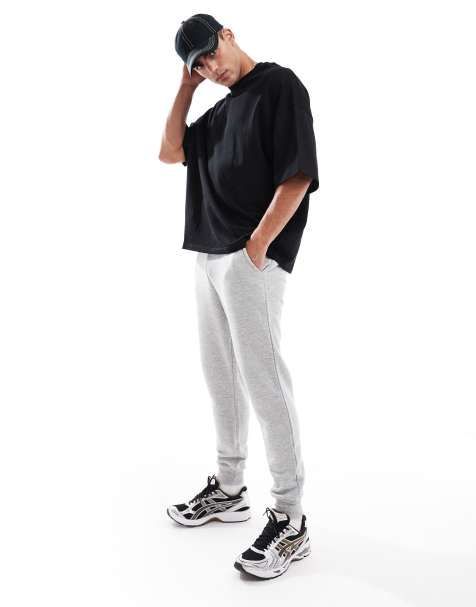 DTT - Joggingbroek in gemêleerd lichtgrijs - view 1