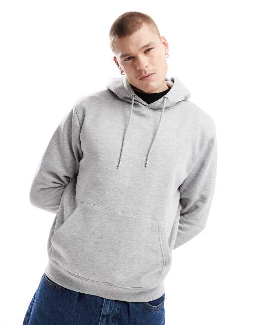 DTT – Kapuzenpullover in Hellgrau meliert