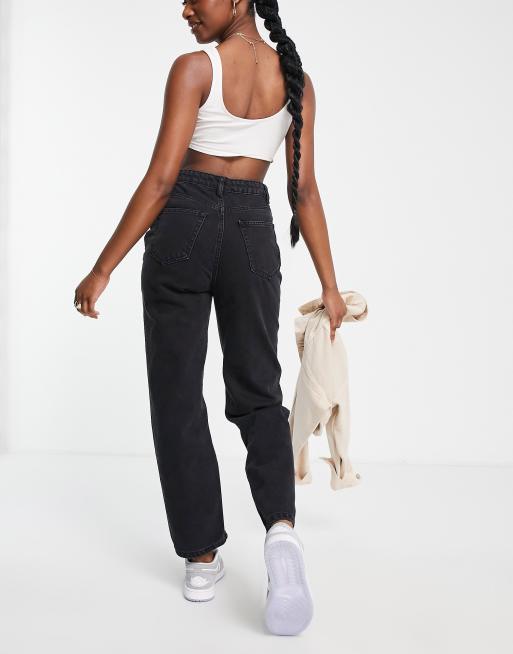 DTT – Katy – Gerade Jeans in verwaschenem Schwarz mit kurzem Schnitt und hohem Bund , 2 von 4