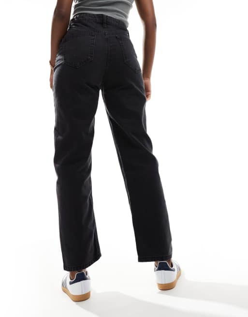 DTT – Katy – Gerade Jeans in verwaschenem Schwarz mit kurzem Schnitt und hohem Bund, 5 von 5