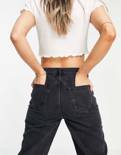 Black crop top high best sale waisted jeans