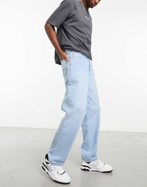 DTT – Ljusblå styva jeans med baggy passform, 3 av 4