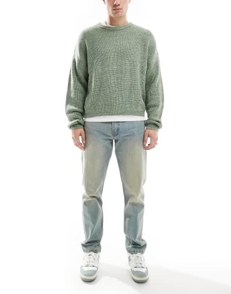 DTT – Ljusblå, vintagetonade, styva jeans med rak passform - view 1